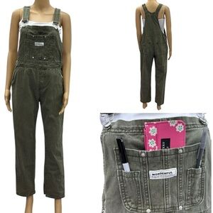 Shein Wonderful Khaki Green 7 Pocket Jean Overalls Womens Large